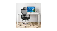 High-Back Mesh Executive Chair with Sliding Seat and Adjustable Lumbar Support