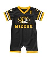 Newborn and Infant Boys Girls Colosseum Black Missouri Tigers Bumpo Football Romper