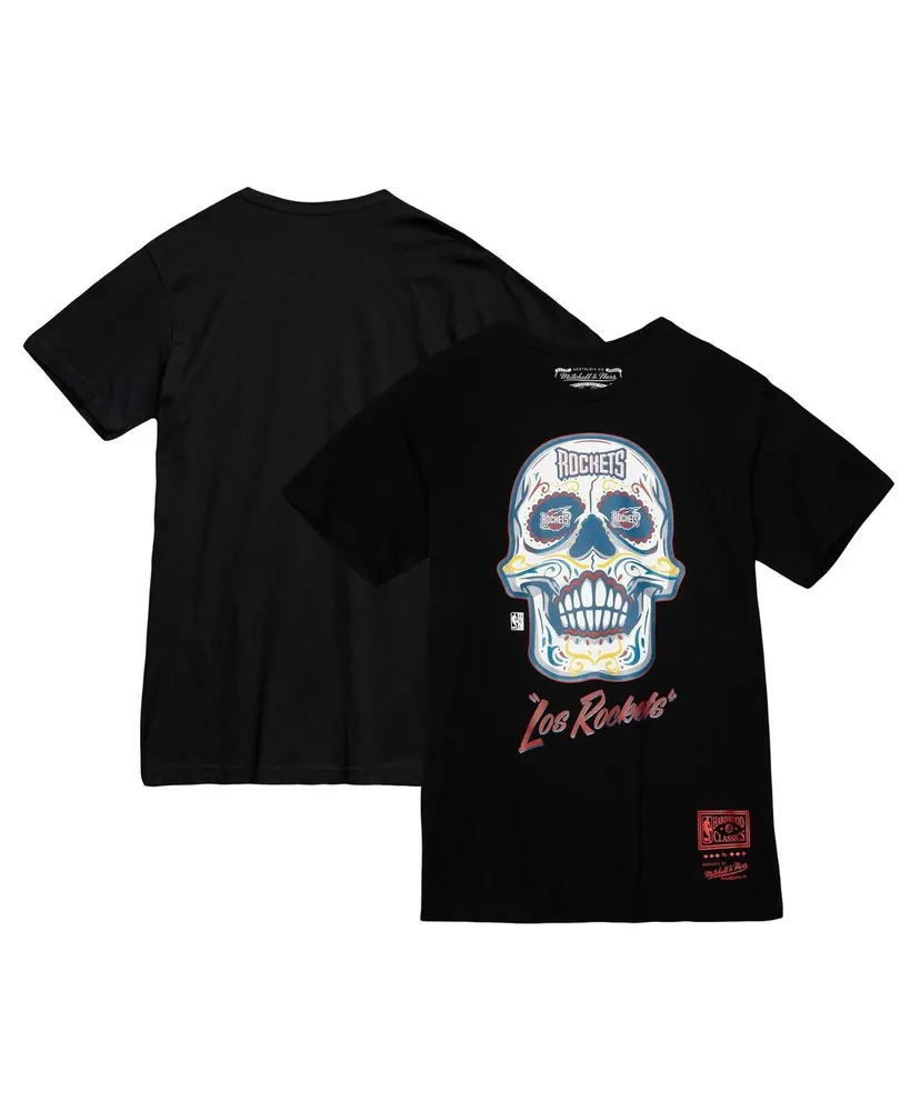 Men's Mitchell & Ness Black Houston Rockets Hardwood Classics Sugar Skull Hometown T-shirt