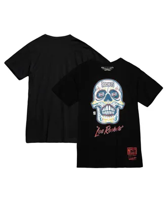Men's Mitchell & Ness Black Houston Rockets Hardwood Classics Sugar Skull Hometown T-shirt