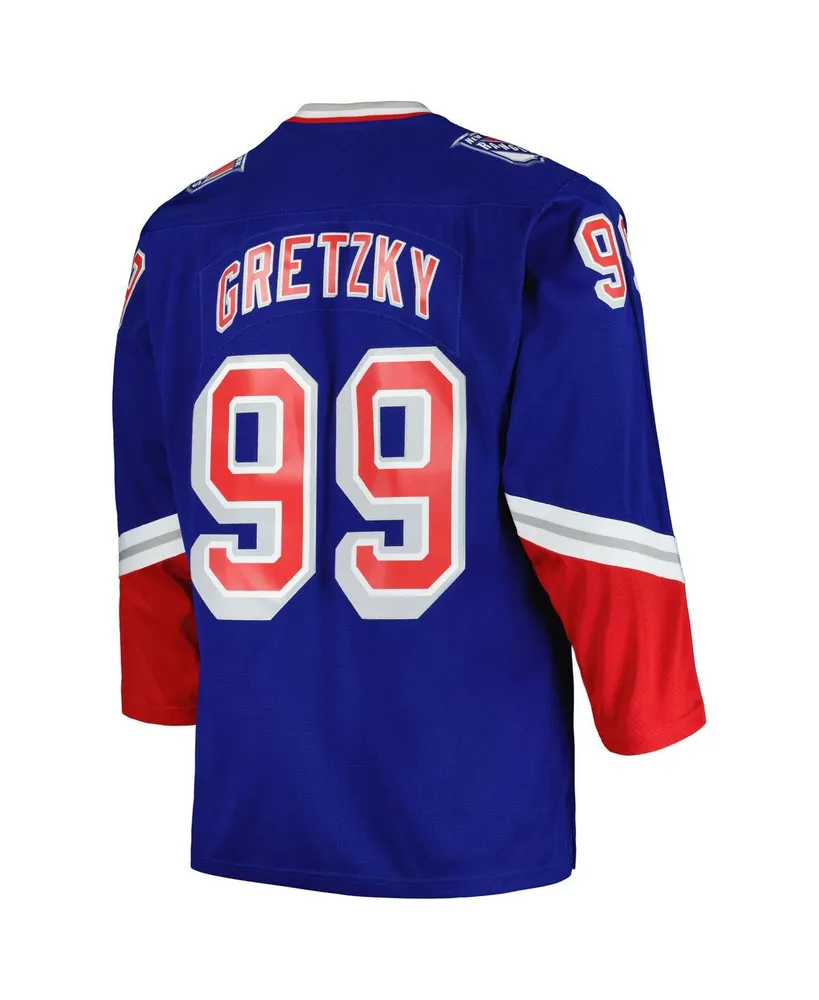 Men's Mitchell & Ness Wayne Gretzky Blue New York Rangers Big and Tall Line Player Jersey