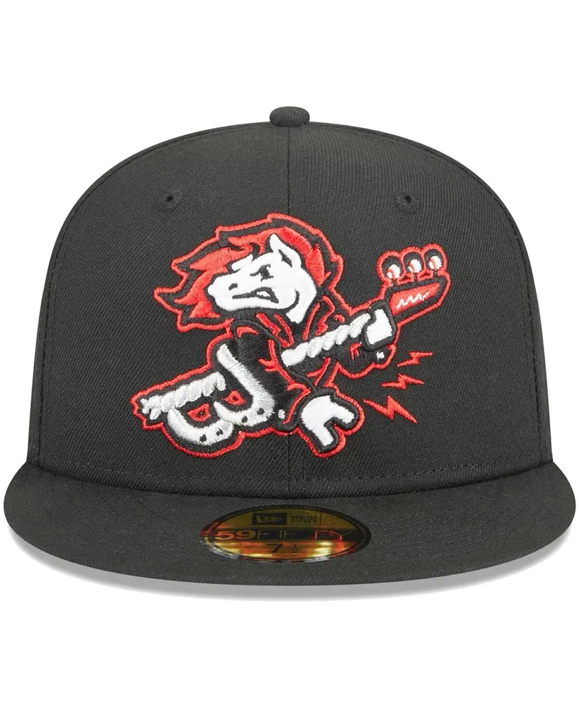 Men's New Era Black Binghamton Rumble Ponies Theme Nights Binghamton Rockin' Horses 59FIFTY Fitted Hat