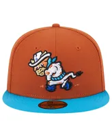 Men's New Era Brown Amarillo Sod Poodles Theme Nights Amarillo Calf Fries Alternate 1 59FIFTY Fitted Hat