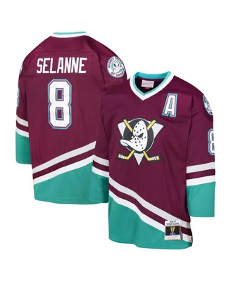 Big Boys Mitchell & Ness Teemu Selanne Maroon Anaheim Ducks 1996 Blue Line Player Jersey