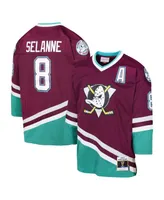 Big Boys Mitchell & Ness Teemu Selanne Maroon Anaheim Ducks 1996 Blue Line Player Jersey