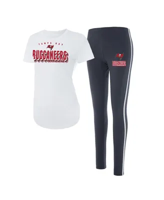 Women's Concepts Sport White, Charcoal Tampa Bay Buccaneers Sonata T-shirt and Leggings Set