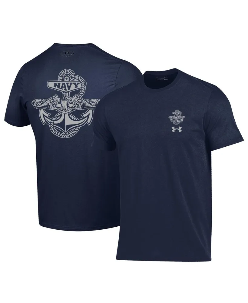 Men's Under Armour White Navy Midshipmen Silent Service All Day