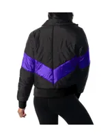 Women's The Wild Collective Black Baltimore Ravens Puffer Full-Zip Hoodie Jacket