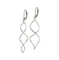 Chisel Stainless Steel Polished Twist Dangle Lever back Earrings