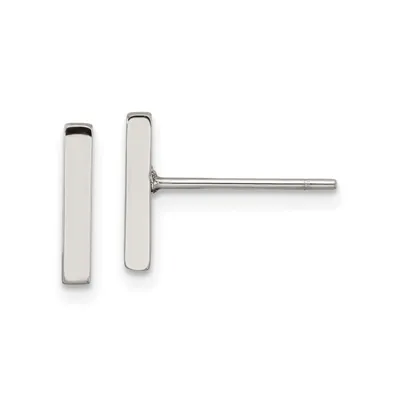 Chisel Stainless Steel Polished Bar Earrings