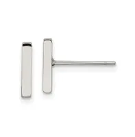 Chisel Stainless Steel Polished Bar Earrings