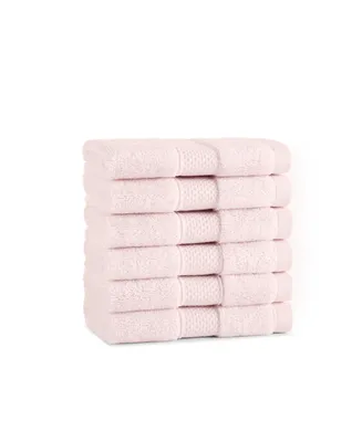 Aston and Arden & Egyptian Cotton Luxury Washcloths (Pack of 6), 600GSM, Seven Color Options, Jacquard Dobby Border, 13x13