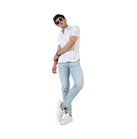 Campus Sutra Men's White Printed Regular Fit Casual Shirt