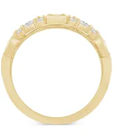 Diamond Marquise & Round Triple Row Ring (3/4 ct. t.w.) in 14k Gold
