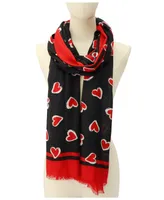 kate spade new york Women's Brushstroke Hearts Oblong Scarf -