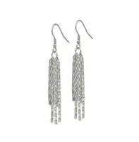 Chisel Stainless Steel Polished Multi Strand Box Chain Dangle Earrings