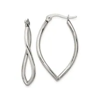 Chisel Stainless Steel Polished Wavy Hoop Earrings