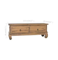 Tv Stand 43.3"x13.8"x15.7" Solid Wood Teak