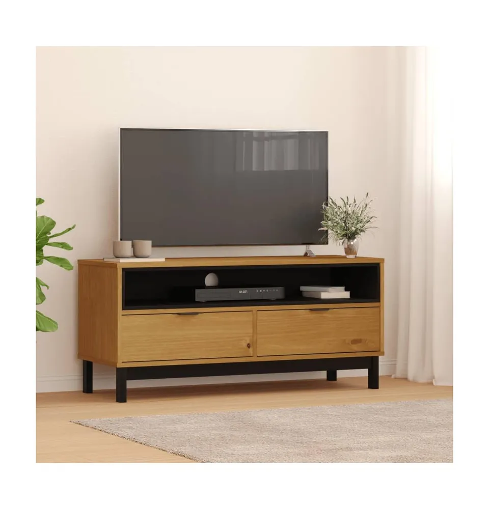 Tv Stand Flam 43.3"x15.7"x19.7" Solid Wood Pine