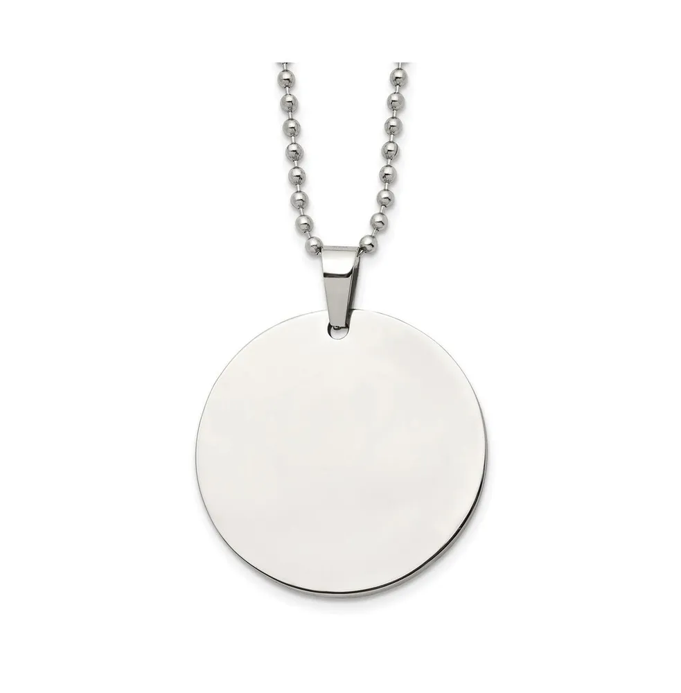Chisel Brushed Reversible Round 2mm Dog Tag Ball Chain Necklace
