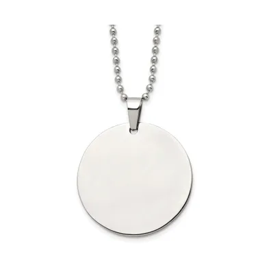 Chisel Brushed Reversible Round 2mm Dog Tag Ball Chain Necklace