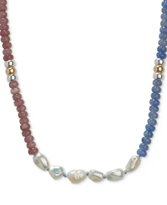 Lucky Brand Two-Tone Mixed Bead Single Strand Necklace, 16" + 3" extender