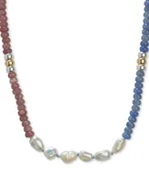 Lucky Brand Two-Tone Mixed Bead Single Strand Necklace, 16" + 3" extender
