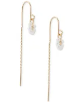 Lucky Brand Gold-Tone Imitation Pearl Daisy Threader Earrings
