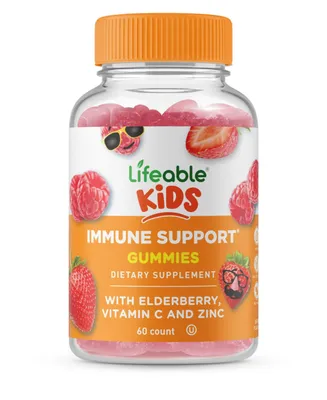 Lifeable Immune Support for Kids w/ Elderberry, Vitamin C and Zinc Gummies - Immune Health And Antioxidant - Dietary Supplement Vitamins