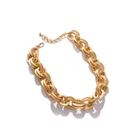 Sohi Women's Gold Metallic Chain-link Necklace