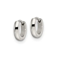 Chisel Stainless Steel Polished Endless Hinged Hoops Earrings