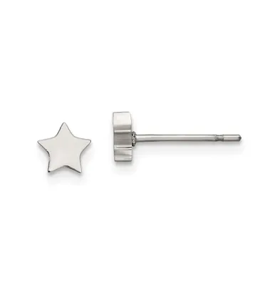 Chisel Stainless Steel Polished Star Earrings