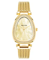 Anne Klein Women's Quartz Gold-Tone Stainless Steel Mesh Watch, 36mm