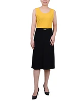 Ny Collection Women's 3/4 Sleeve Dress, 2 Piece Set