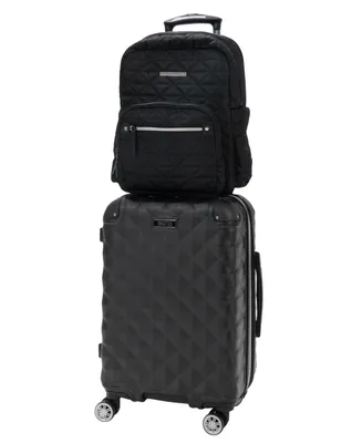 Diamond Tower Lightweight Hardside Expandable Spinner 2pc 20-Inch Carry On Luggage + Matching 15" Laptop Backpack Set