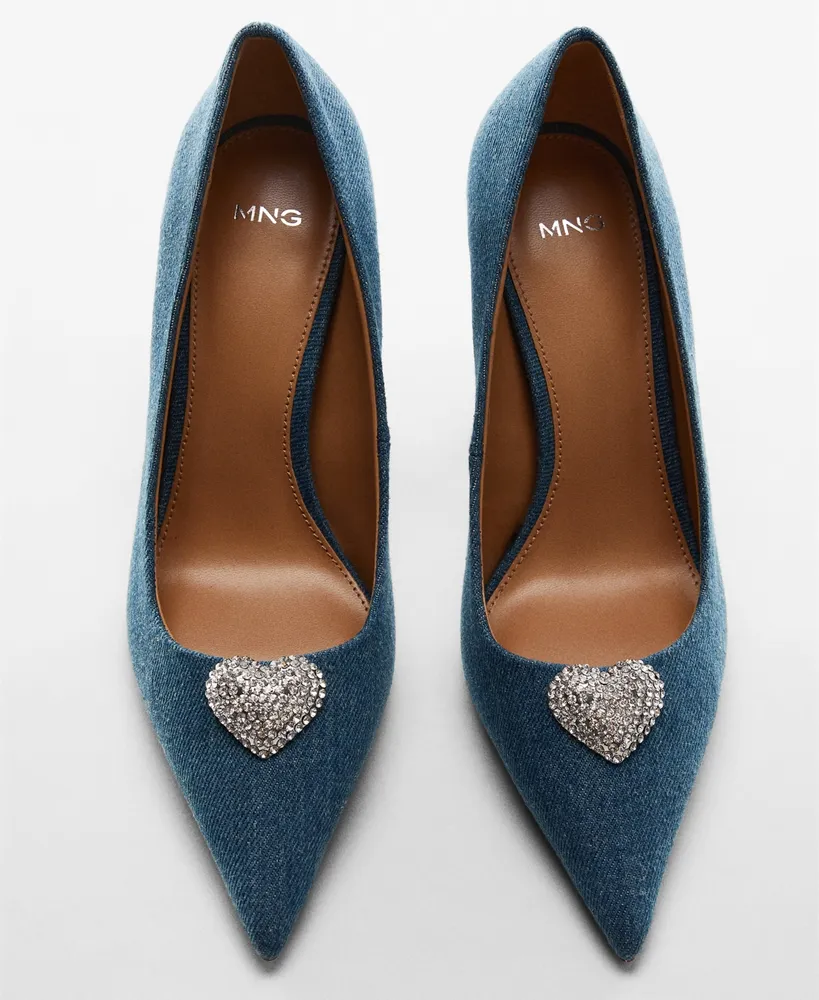 Mango Women's Rhinestone Detail Denim Shoes