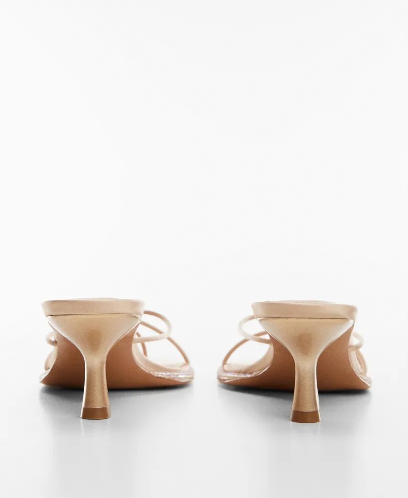 Mango Women's Rhinestone Detail Heeled Sandals