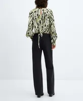 Mango Women's Bow Printed Blouse