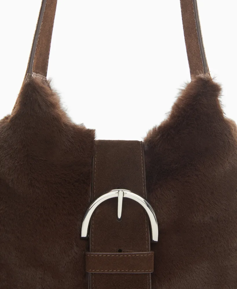 Mango Women's Buckle Detail Leather-Effect Bag