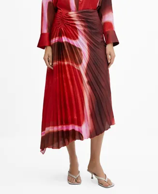 Mango Women's Tie-Dye Pleated Skirt