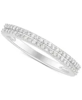 Diamond Double Row Band (1/4 ct. t.w.) in 10k White Gold