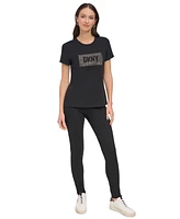 Dkny Women's Studded-Logo Crewneck Short-Sleeve Top