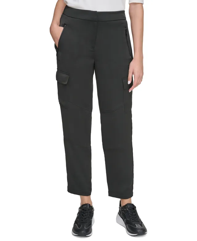 Dkny Jeans Women's Faux-Leather High-Rise Cargo Pants