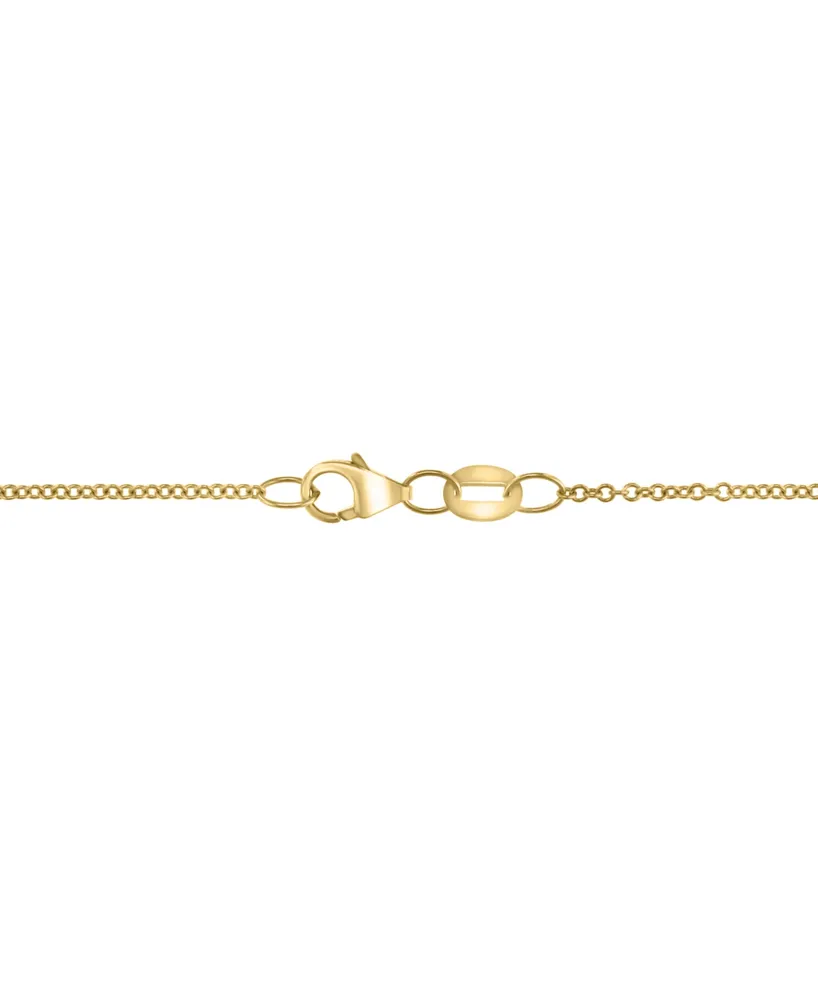 Effy Green Onyx & Diamond (1/10 ct. t.w.) Two Stone 18" Pendant Necklace in 14k Gold