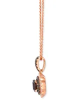 Le Vian Chocolate Diamond & Nude Diamond Flower Adjustable 20" Pendant Necklace (7/8 ct. t.w.) in 14k Rose Gold