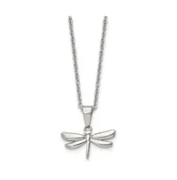 Chisel Polished Dragonfly Pendant on a Cable Chain Necklace
