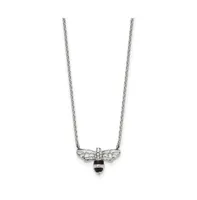 Chisel and Enameled Preciosa Crystal Bee Cable Chain Necklace