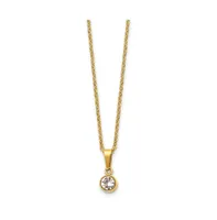 Chisel Yellow Ip-plated Crystal Pendant Cable Chain Necklace