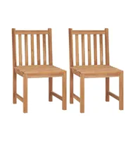 Patio Chairs 2 pcs Solid Teak Wood