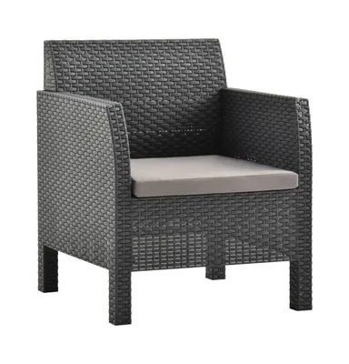 Patio Chair with Cushion Pp Rattan Anthracite